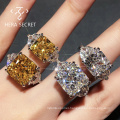 Good quality 925 silver gold plated jewelry engagement ring moissanite ring